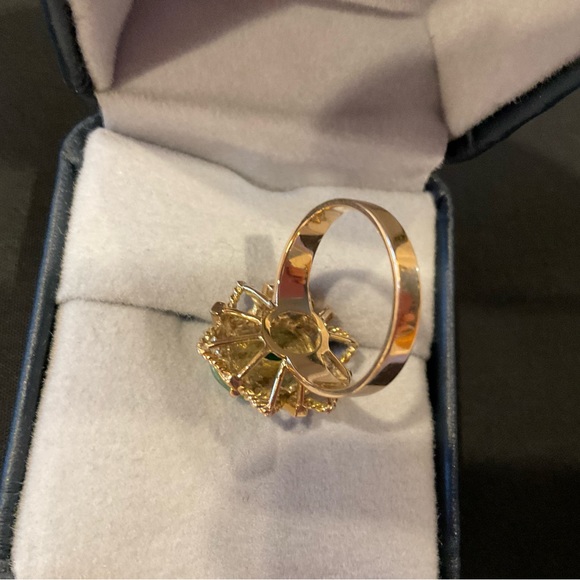 Ring, Nephrite Jade and 14k gold - Picture 3 of 14